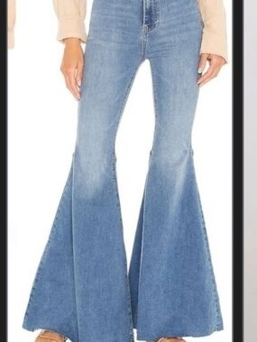 Free People Light Blue High-Rise Flare Jeans